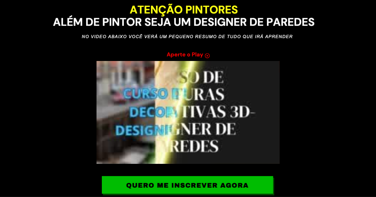 CURSO DE PINTURAS DECORATIVAS 3D - DESIGNER DE PAREDES